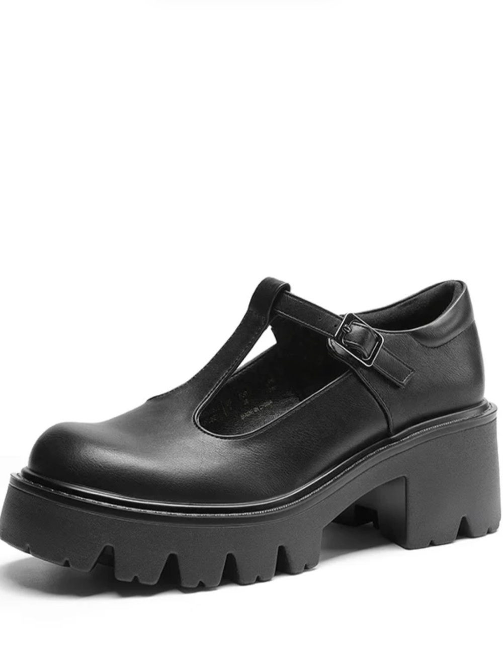 DREAM PAIRS T-Strap Matte Black Mary Janes chunky heels NIB Size 7